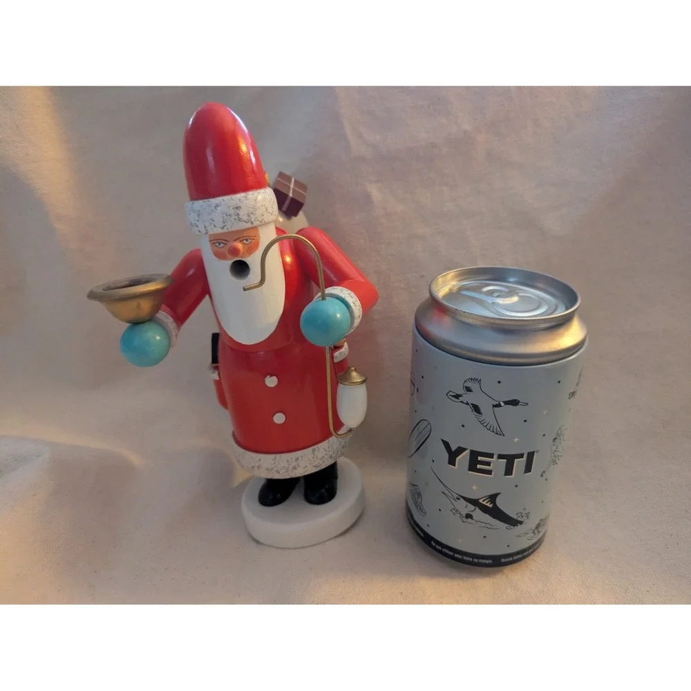 Vintage Wooden Santa Claus Incense Smoker Christmas 7 Inch Red White German